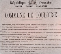 Commune de Toulouse Affiche proclamation de la Commune
